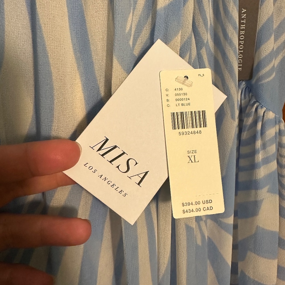 NEW Anthropologie Misa Los Angeles Kalita Maxi Dress in Casablanca Blue Shell XL - Picture 15 of 15